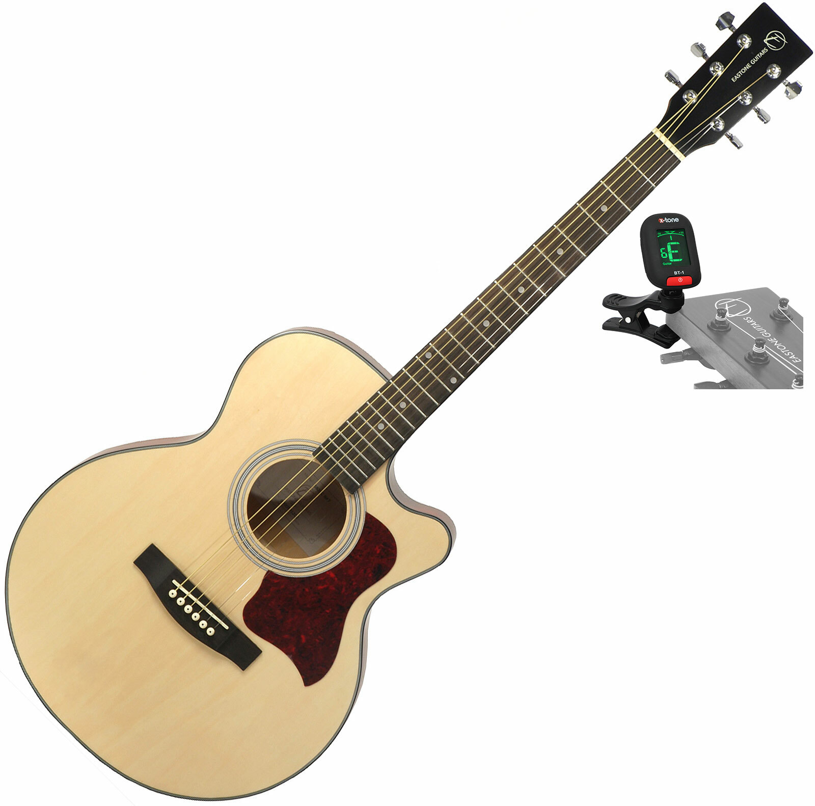 Eastone Sb20c-nat +x-tone Accordeur Clip-on - Natural - Pack Guitare Acoustique - Main picture