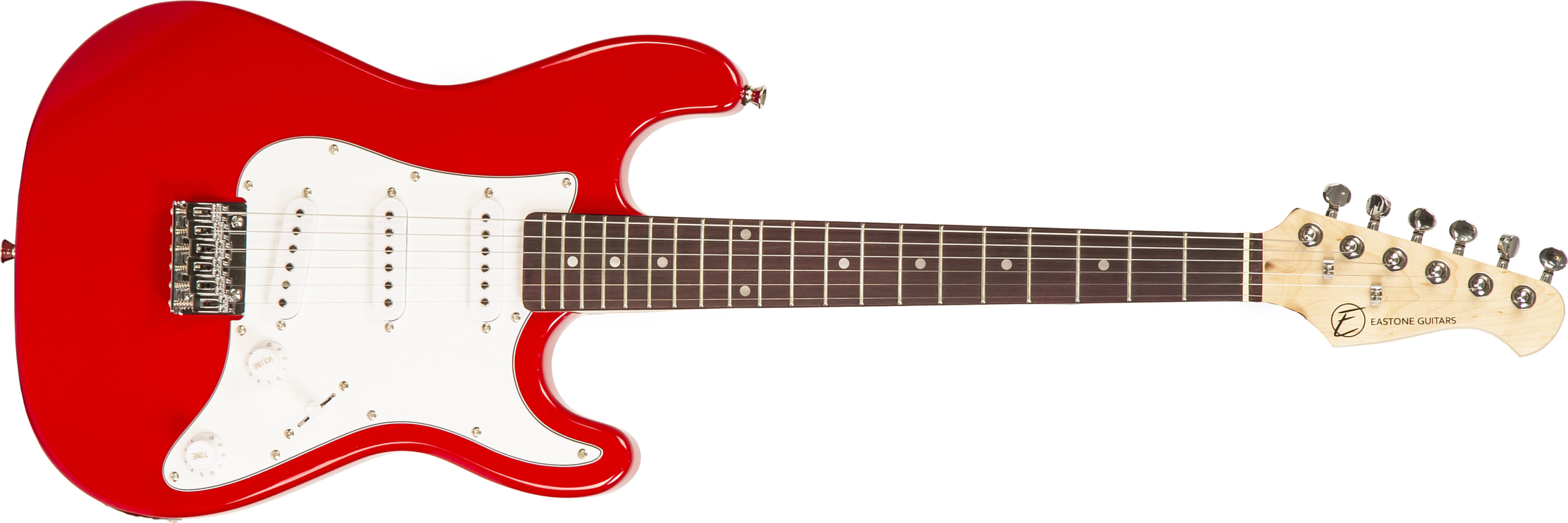 Eastone Str Mini Sss Ht Pur - Red - Guitare Électrique Enfant - Main picture