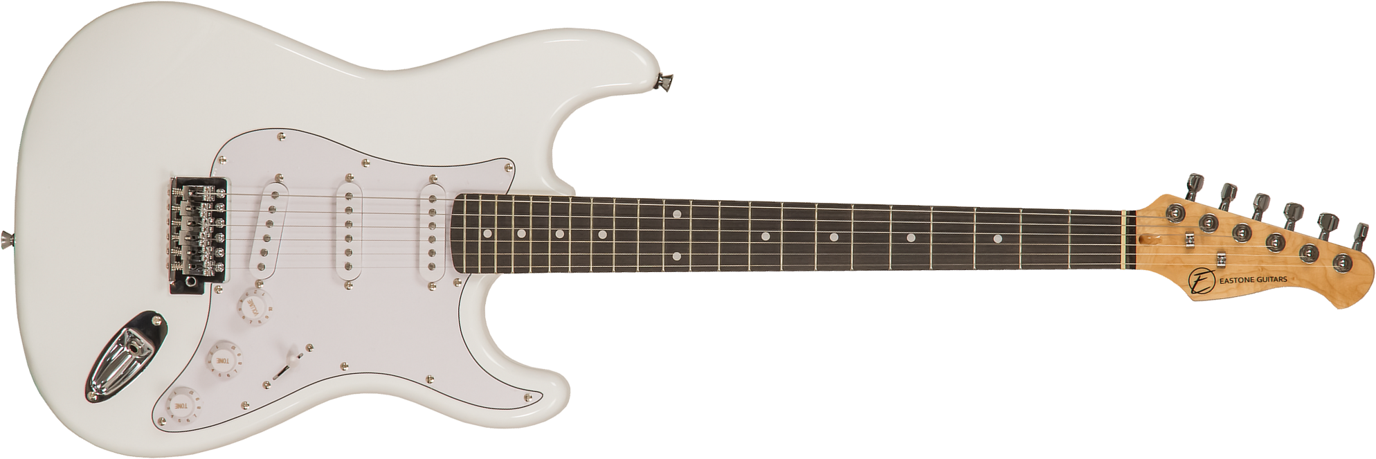 Eastone Str70 3s Trem Pur - Olympic White - Guitare Électrique Forme Str - Main picture