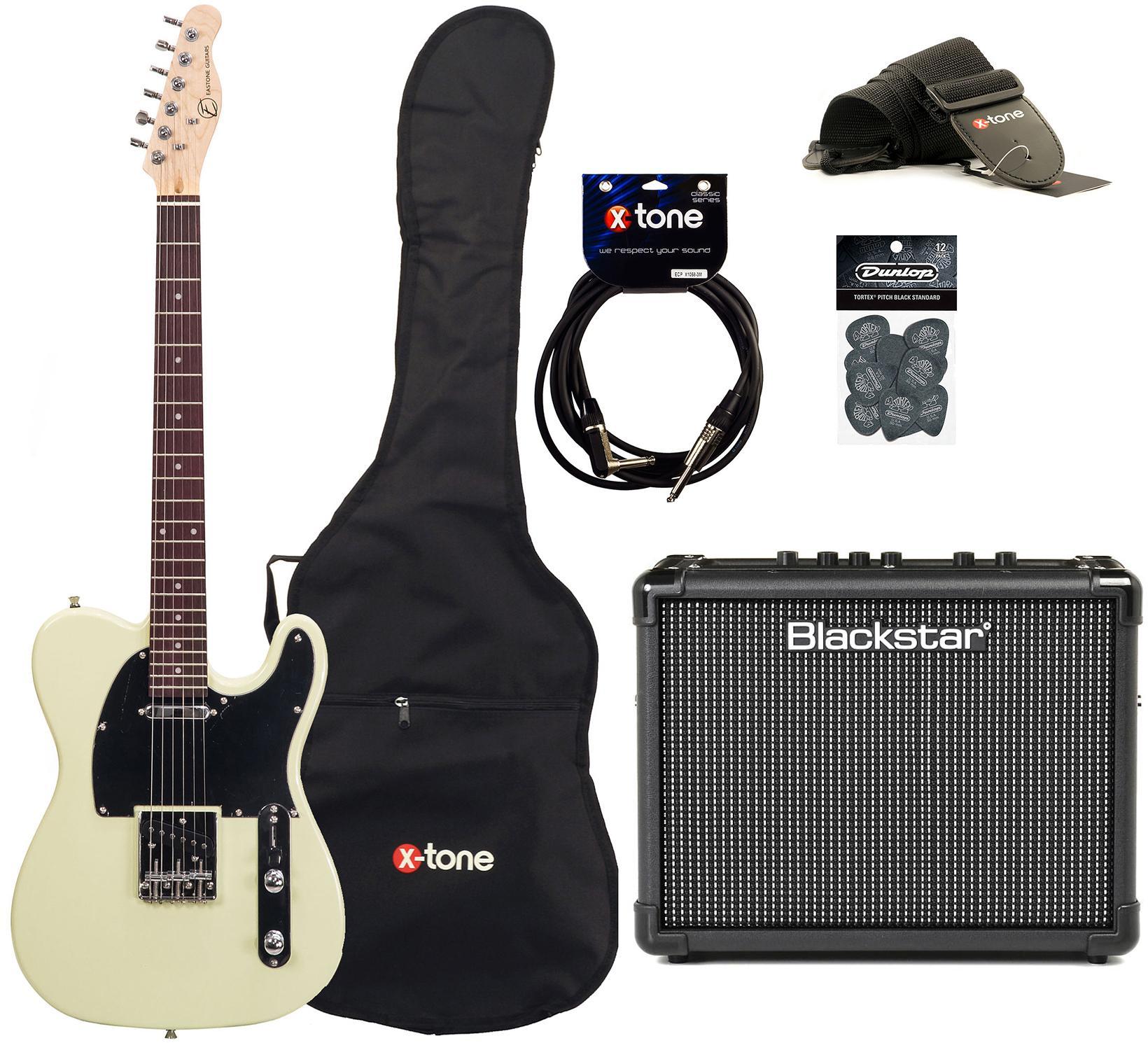 Pack guitare électrique Eastone TL70 +Blackstar Id Core 10 V3 +Accessoires - Ivory