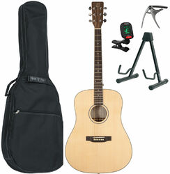 Pack guitare acoustique Eastone DR260-NAT + Pack - Natural