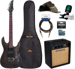 Pack guitare électrique Eastone METDC +Blackstar Debut 10E +Accessories - black satin