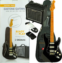 Pack guitare électrique Eastone Pack ST150R-BLK-RW +X-Tone XT-10S Combo - Black