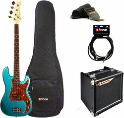 Pack basse electrique Eastone PRB +Ashdown Studio Tour Bus +Accessoires - Metallic light blue