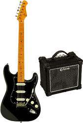 Pack guitare électrique Eastone ST150R-BLK-RW +X-Tone XT-10S Combo - black