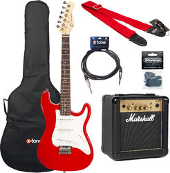 Pack guitare électrique Eastone STR Mini +Marshall MG10G +Accessories - Red