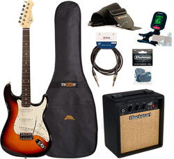 Pack guitare électrique Eastone STR70 +Blackstar Debut 10E +Accessories - 3 tone sunburst