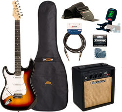 Pack guitare électrique Eastone STR70 LH +Blackstar Debut 10E +Accessories - 3 tone sunburst