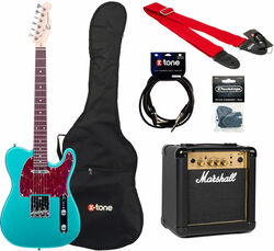 Pack guitare électrique Eastone TL70 +MARSHALL MG10 +HOUSSE +COURROIE +CABLE +MEDIATORS - Metallic light blue