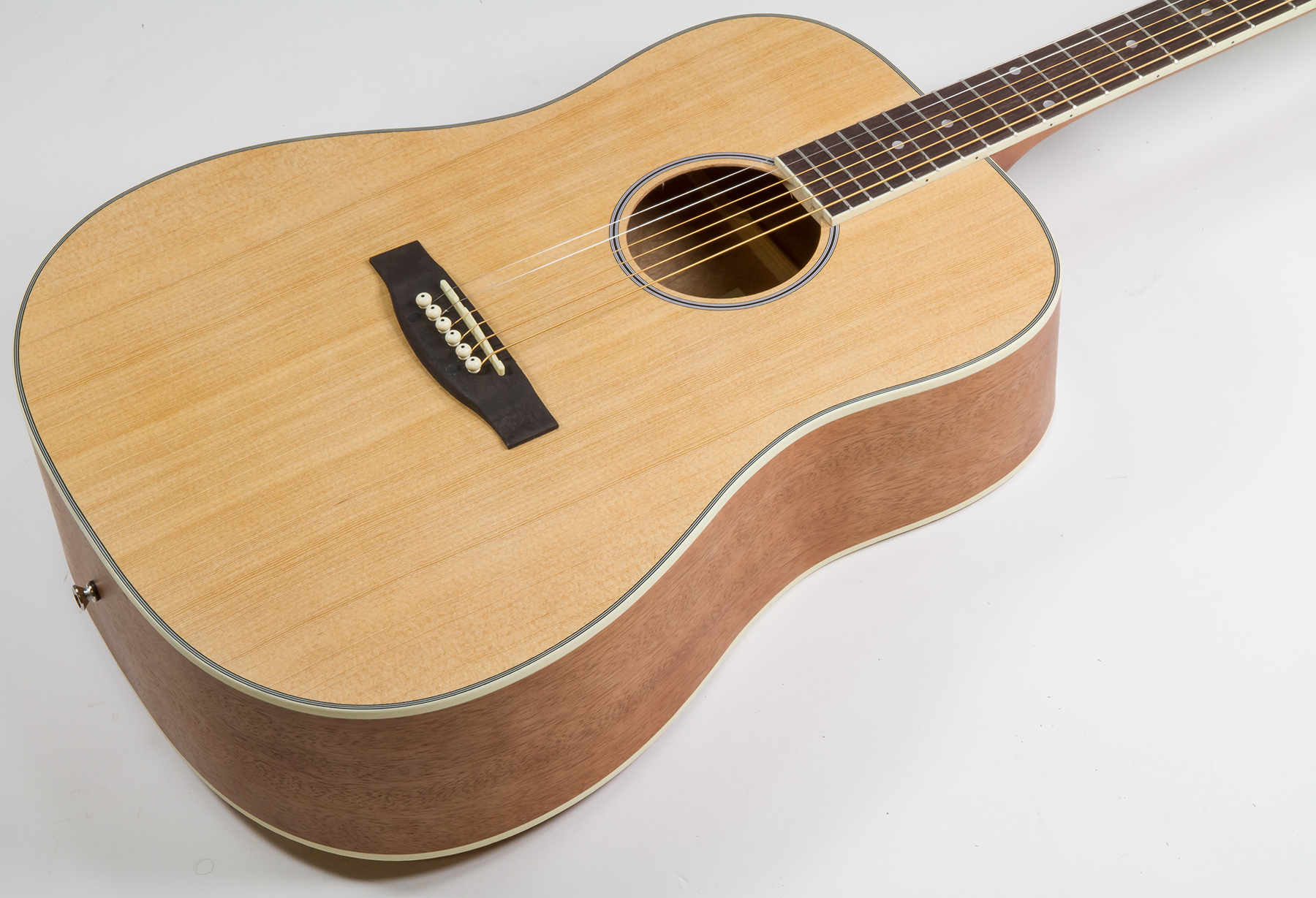 Eastone Dr100-nat Lh Gaucher Dreadnought Epicea Okoume - Natural Satin - Guitare Acoustique - Variation 1