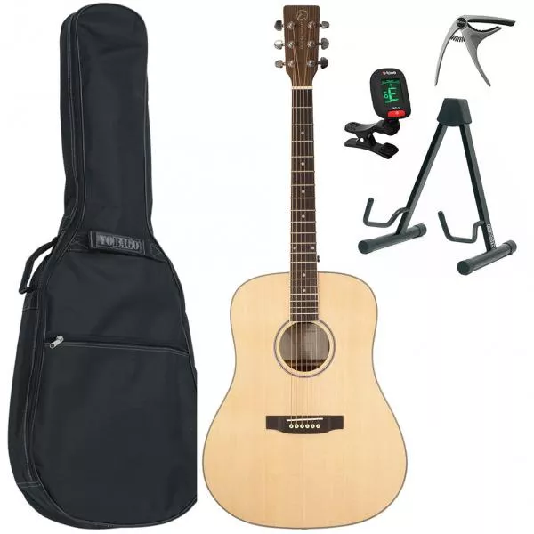 Pack guitare acoustique Eastone DR260-NAT + X-Tone Bag Pack - Natural