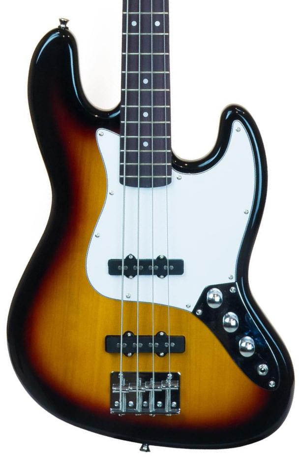 Basse électrique solid body Eastone JAB (PUR) - 3 tone sunburst