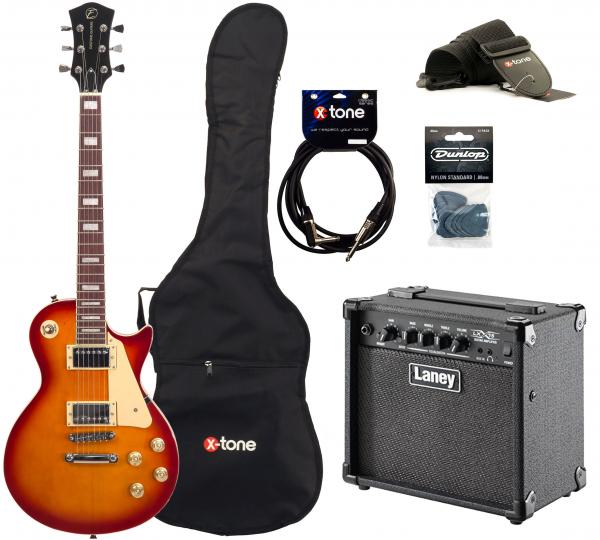 Pack guitare électrique Eastone LP100 CS + Laney LX15 +Accessories - cherry sunburst