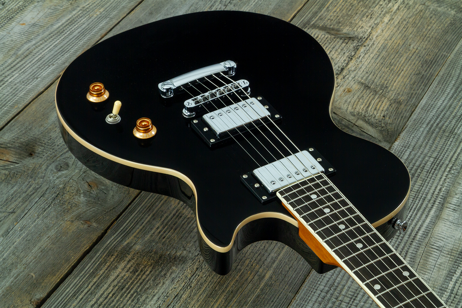 Eastone Lp70-blk 2h Ht Rw - Black - Guitare Électrique Single Cut - Variation 2