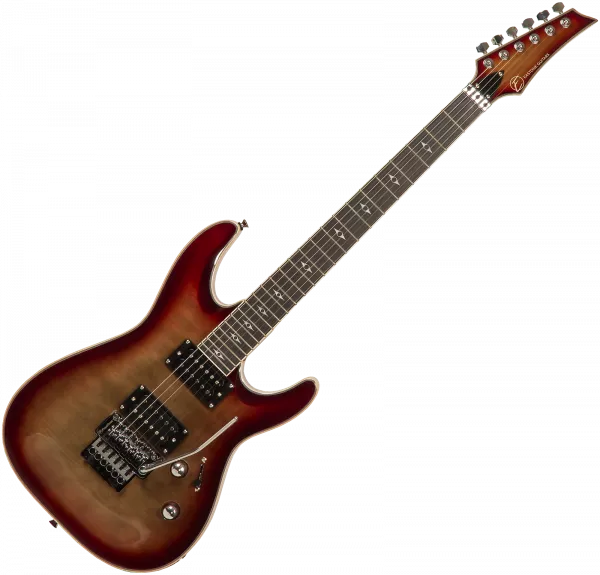 Guitare électrique solid body Eastone METDC100 - Black flames