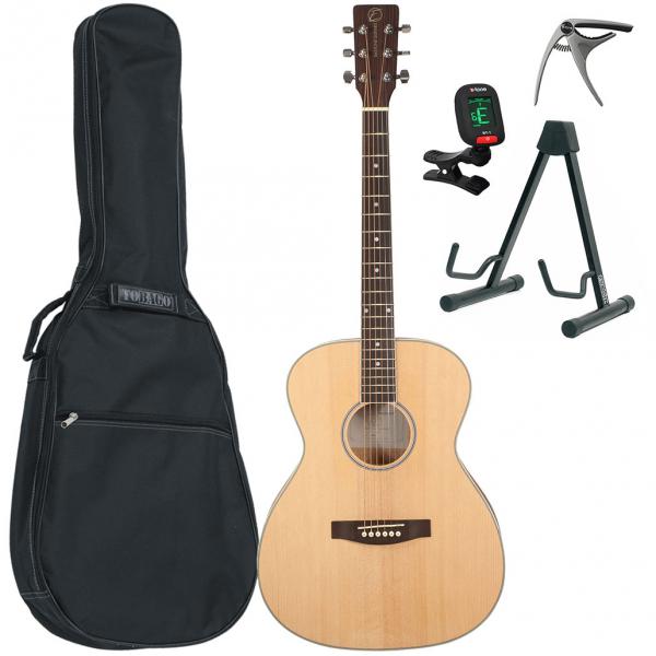 Pack guitare acoustique Eastone OM100-NAT +X-Tone Bag Pack - natural satin