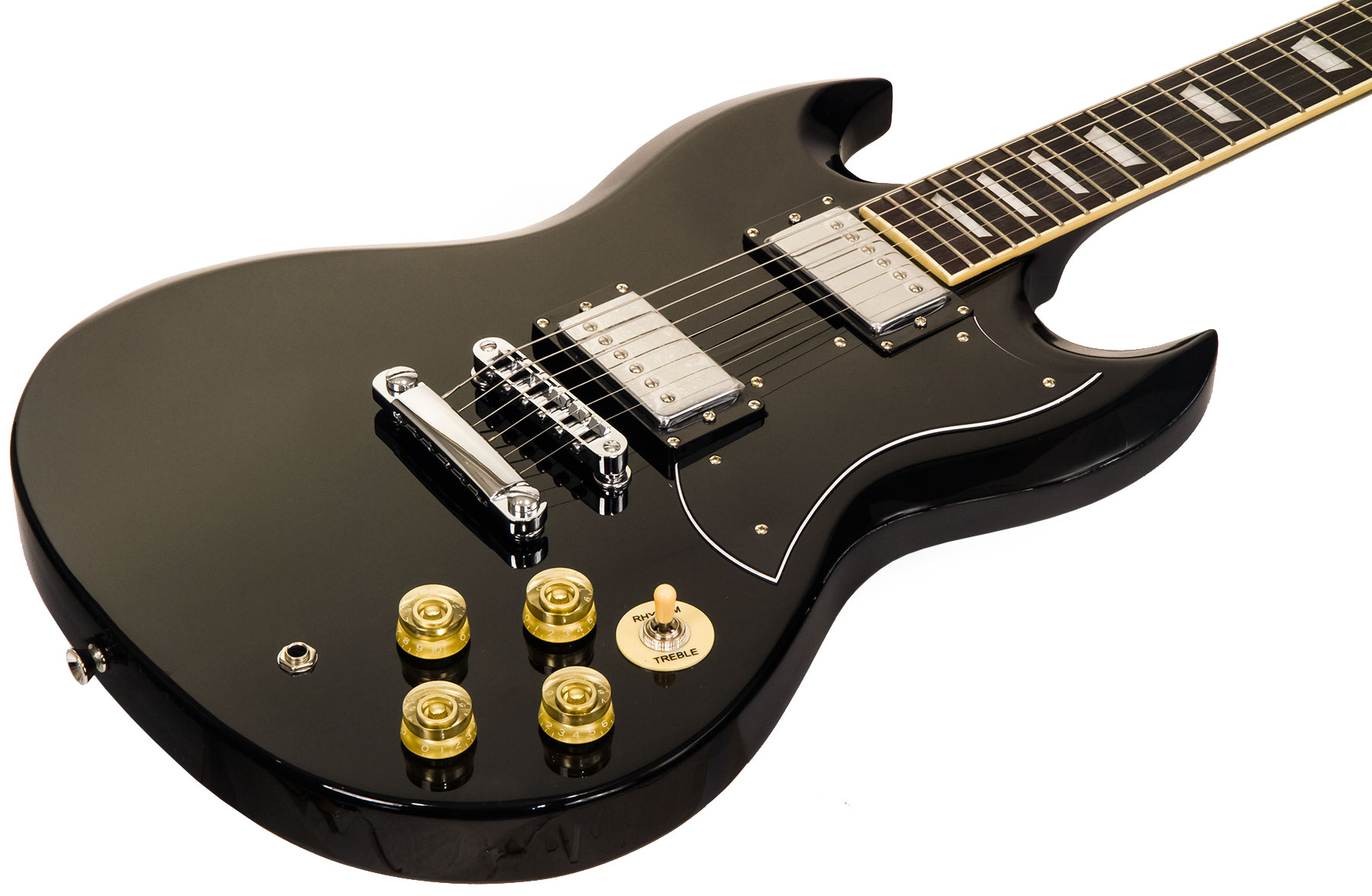 Eastone Sdc70 Hh Ht Pur - Black - Guitare Électrique RÉtro Rock - Variation 1
