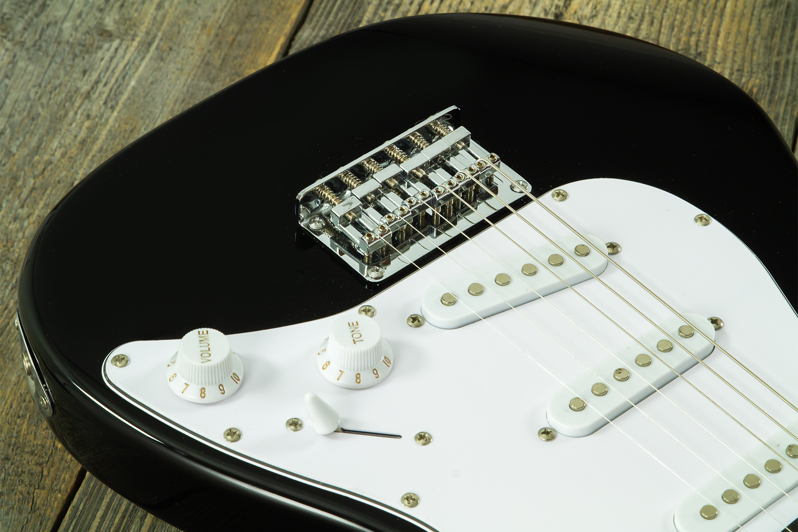 Eastone St-mini-blk 3s Trem Pur - Black - Guitare Électrique Enfant - Variation 3