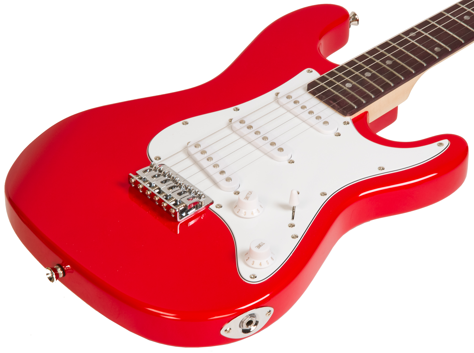 Eastone Str Mini +marshall Mg10 +cable +housse +courroie +mediators - Red - Guitare Électrique Enfant - Variation 1