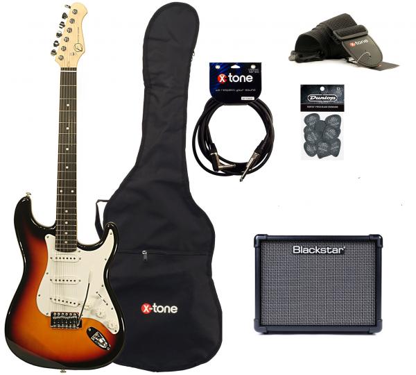 Pack guitare électrique Eastone STR70 +Blackstar ID Core V3 10W +Accessoires - 3-color sunburst