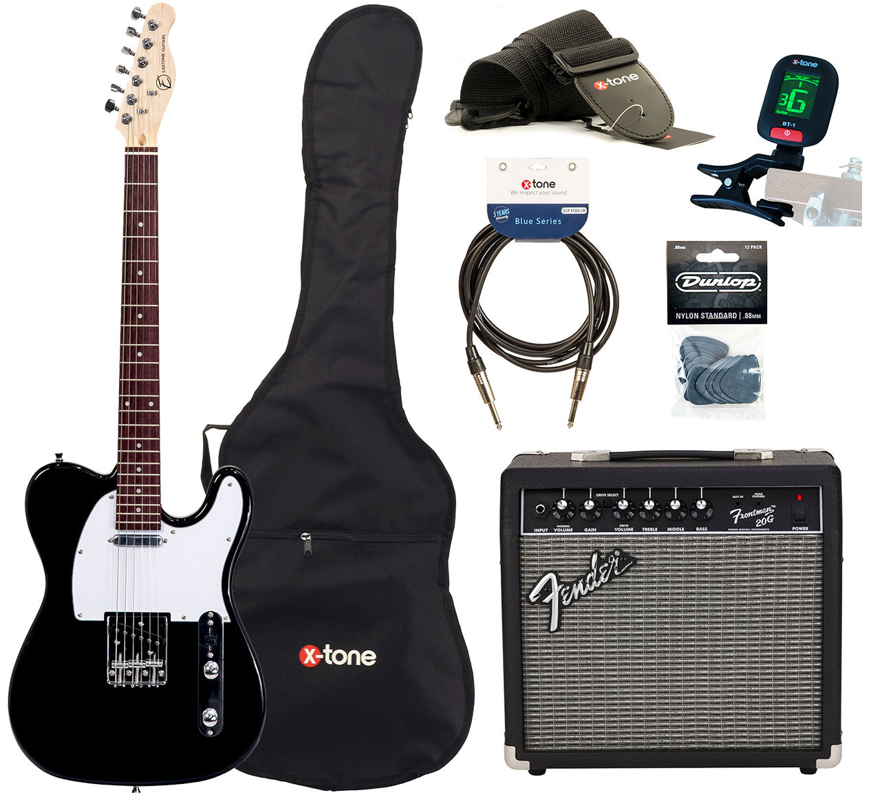 Eastone Tl70 +blackstar Debut 10 +cable +clip-on Tuner +mediators +housse +courroie - Black - Pack Guitare Électrique - Variation 1