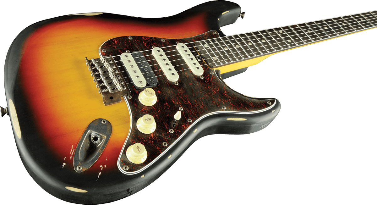 Eko Aire Relic Original Hss Trem Wpc - Sunburst - Guitare Électrique Forme Str - Variation 4
