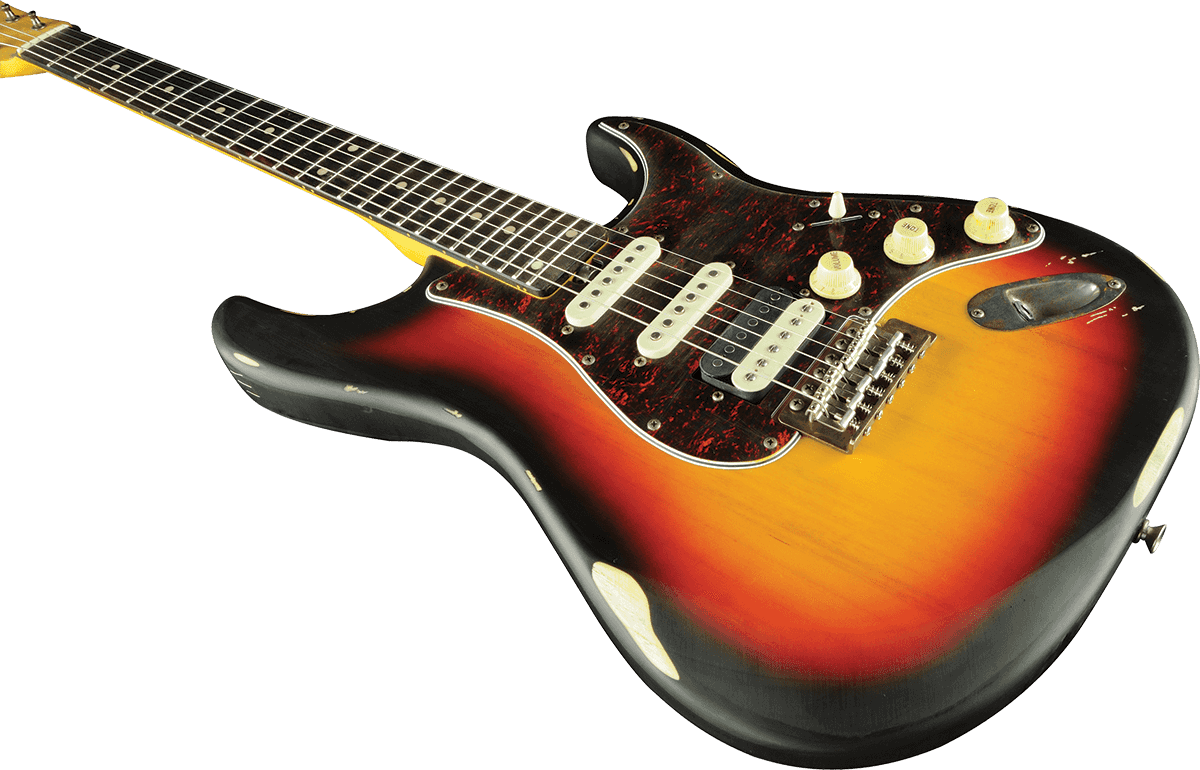 Eko Aire Relic Original Hss Trem Wpc - Sunburst - Guitare Électrique Forme Str - Variation 5
