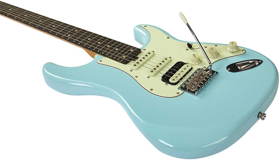 Eko Aire V-nos Original Hss Trem Wpc - Daphne Blue - Guitare Électrique Forme Str - Variation 3