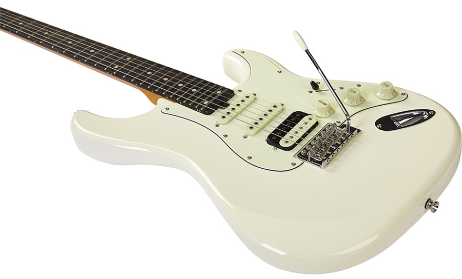 Eko Aire V-nos Original Hss Trem Wpc - Olympic White - Guitare Électrique Forme Str - Variation 3