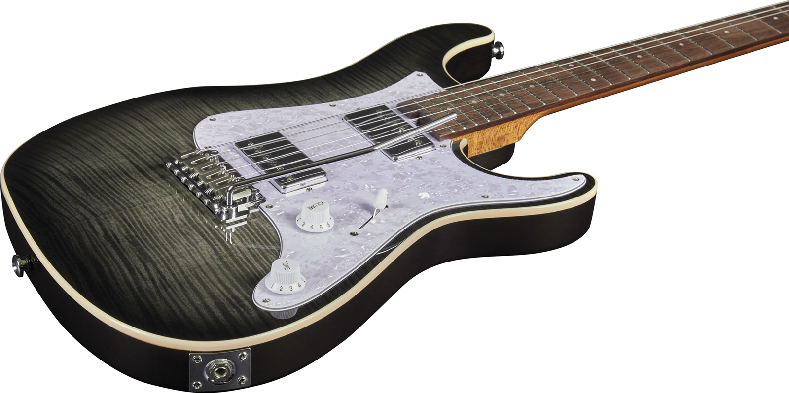 Eko Aurora 400 Trem Hh Lau - Flamed Grey Burst - Guitare Électrique Forme Str - Variation 3