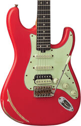 Guitare électrique forme str Eko Original Aire Relic - Fiesta red
