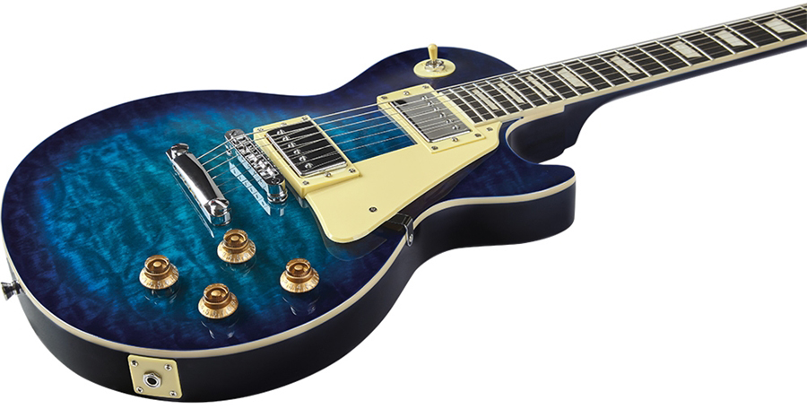 Eko Vl-480 Tribute Starter 2h Ht Wpc - See Thru Blue Quilted - Guitare Électrique Single Cut - Variation 2