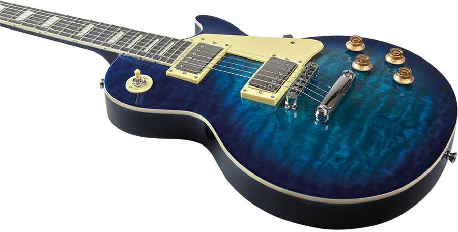Eko Vl-480 Tribute Starter 2h Ht Wpc - See Thru Blue Quilted - Guitare Électrique Single Cut - Variation 3