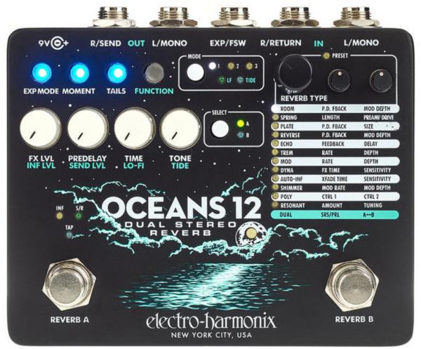 Oceans 12 Dual Stereo Reverb Reverb delay echo effect pedal