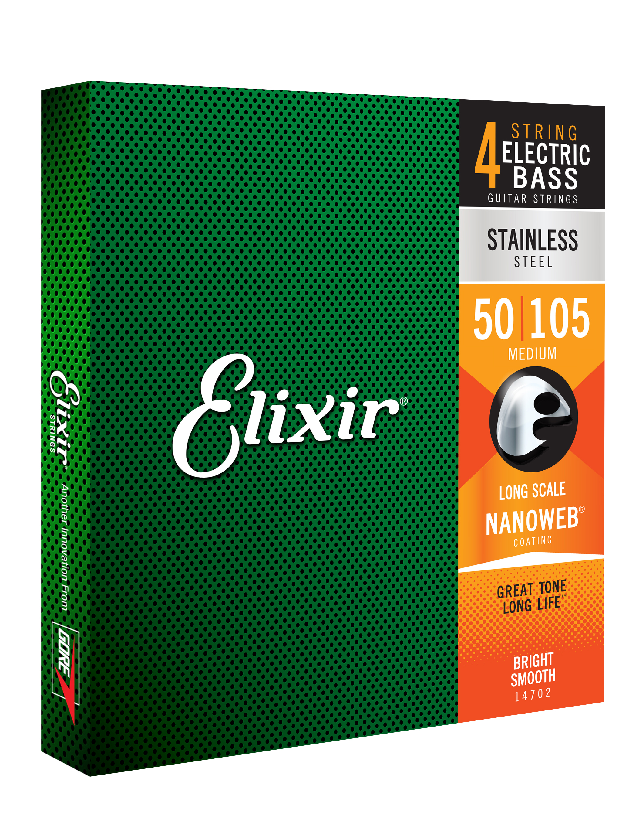 Elixir Jeu De 4 Cordes Bass (4) 14702 Nanoweb Stainless Steel 50-105 - Cordes Basse Électrique - Variation 1