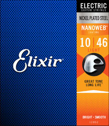 Cordes guitare électrique Elixir Electric (6) Nanoweb Nickel Plated Steel 10-46 - Jeu de 6 cordes