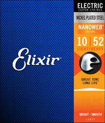 Cordes guitare électrique Elixir Electric (6) Nanoweb Nickel Plated Steel 10-52 - Jeu de 6 cordes