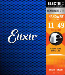Cordes guitare électrique Elixir Electric (6) Nanoweb Nickel Plated Steel 11-49 - Jeu de 6 cordes