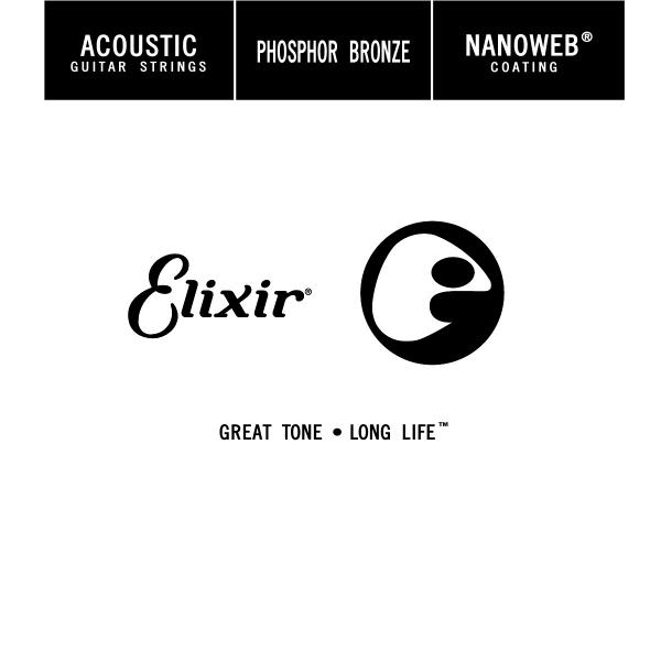 Cordes guitare acoustique Elixir Nanoweb Phosphor bronze 042 à l'unité - Corde au détail