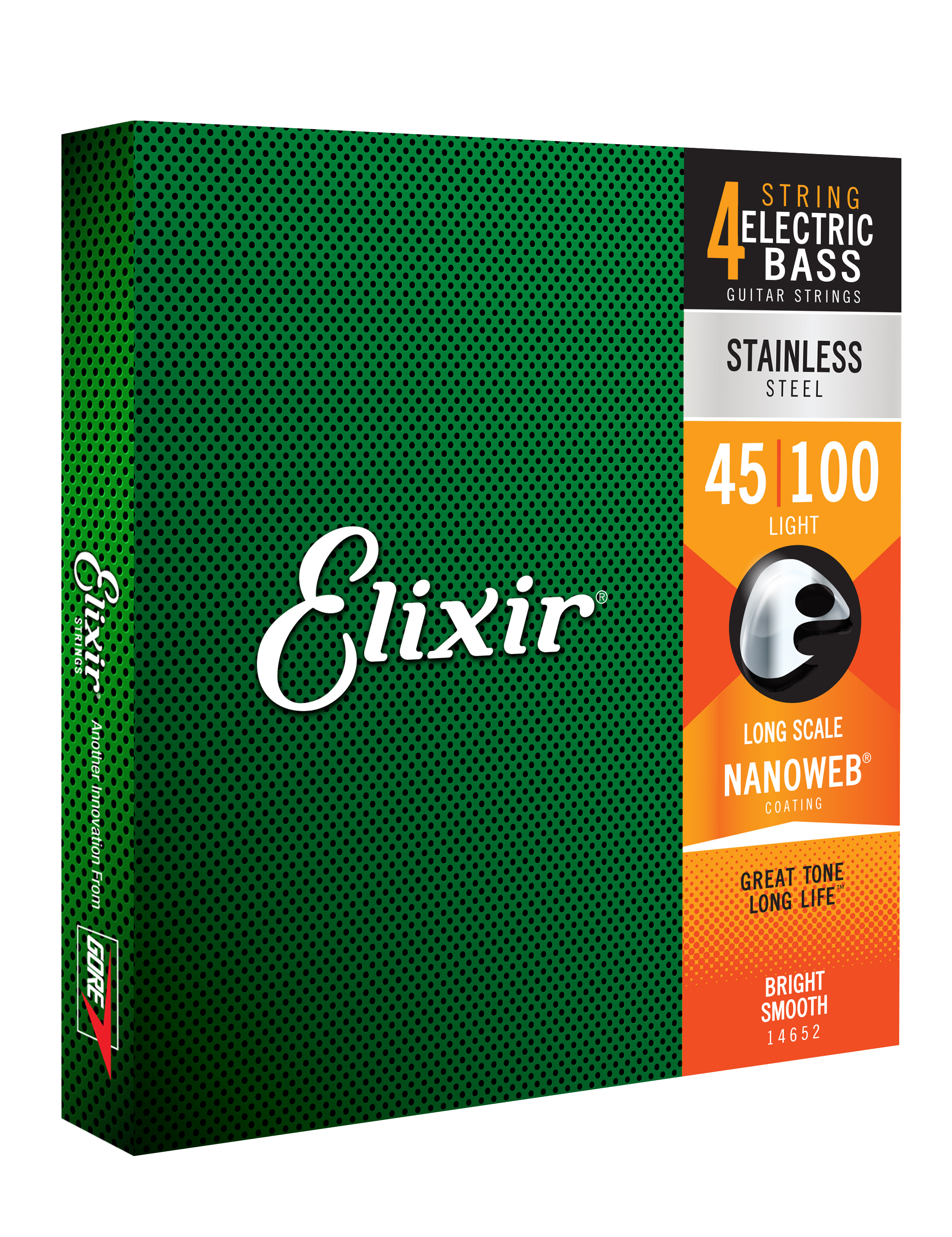 Elixir Jeu De 4 Cordes Bass (4) 14652 Nanoweb Stainless Steel 45-100 - Cordes Basse Électrique - Variation 1