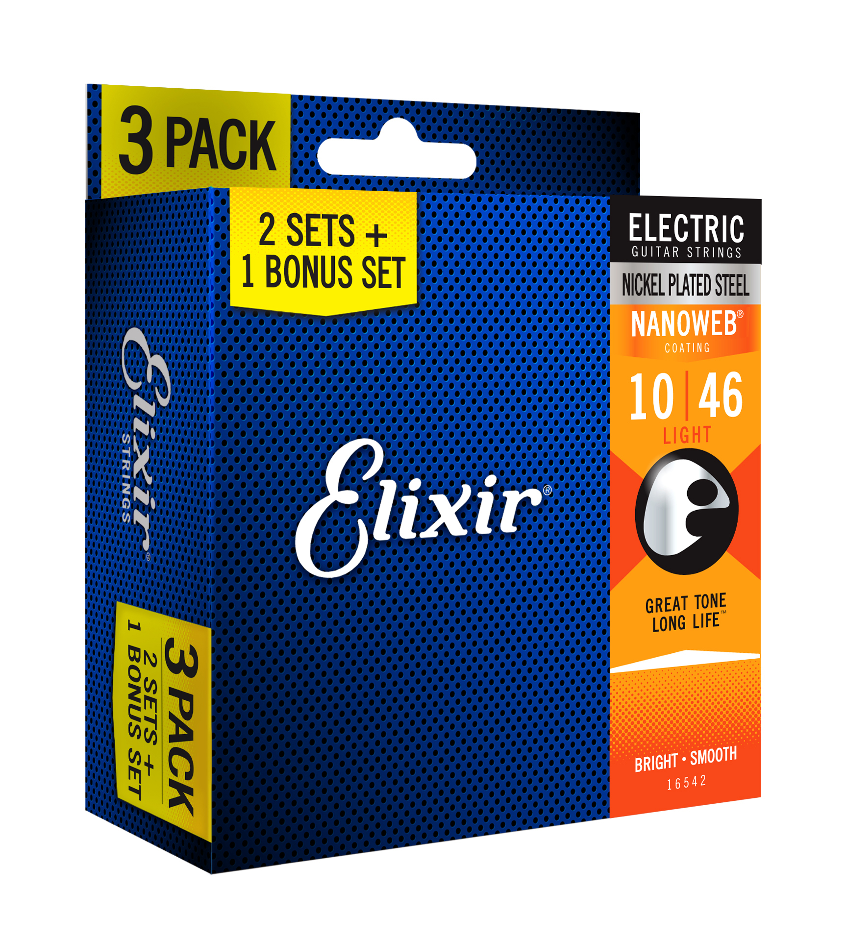 Elixir Pack De 3 Jeux 12052 Nanoweb 10-46 - Cordes Guitare Acoustique - Variation 1