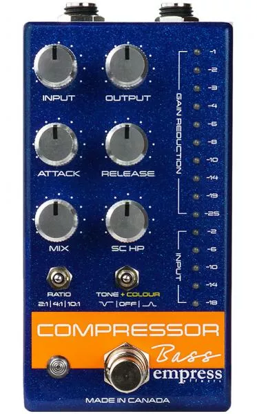 Pédale compression / sustain / noise gate Empress S&D Compressor Bass - Blue Sparkle