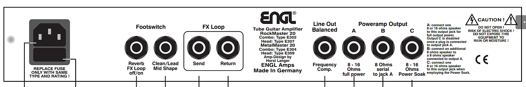 Engl Rockmaster E307 Head 20w Black - Ampli Guitare Électrique TÊte / PÉdale - Variation 2
