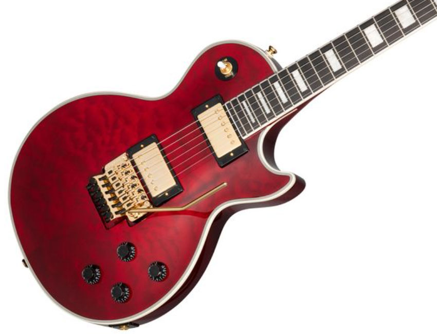 Epiphone Alex Lifeson Les Paul Axcess Custom Signature 2h Fr Eb - Ruby - Guitare Électrique Single Cut - Variation 3