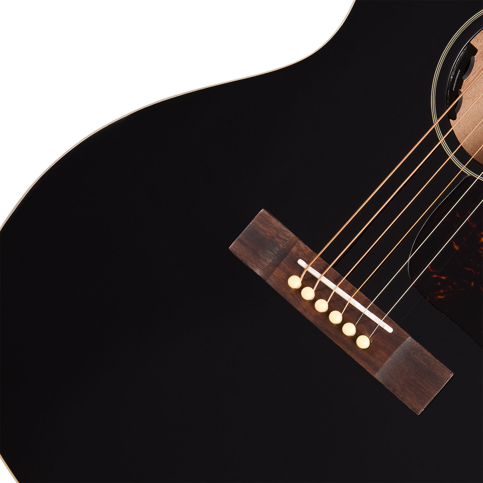 Epiphone Blues King Studio Lh Gaucher Ibg Parlor Epicea Acajou Rw - Ebony - Guitare Folk - Variation 4