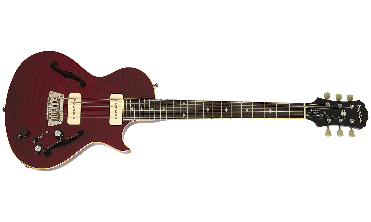 Epiphone Blueshawk Deluxe Ch - Wine Red - Guitare Électrique 1/2 Caisse - Variation 1