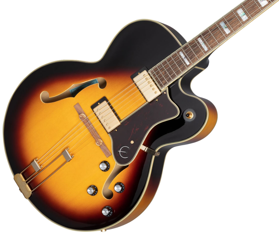 Epiphone Broadway Archtop 2h Ht Lau - Vintage Sunburst - Guitare Électrique 3/4 Caisse & Jazz - Variation 3