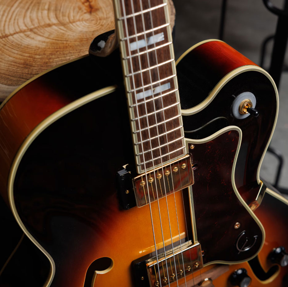 Epiphone Broadway Archtop 2h Ht Lau - Vintage Sunburst - Guitare Électrique 3/4 Caisse & Jazz - Variation 6