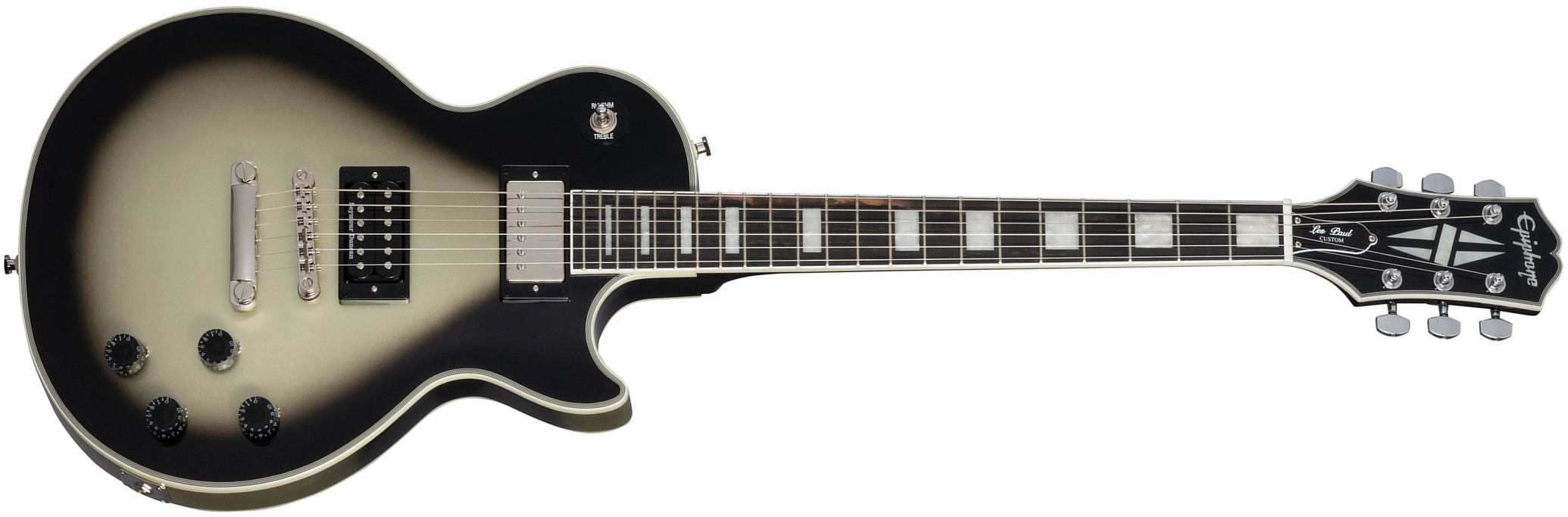 Epiphone Adam Jones Les Paul Custom 1979 2h Ht Eb - Antique Silverburst - Guitare Électrique Single Cut - Main picture