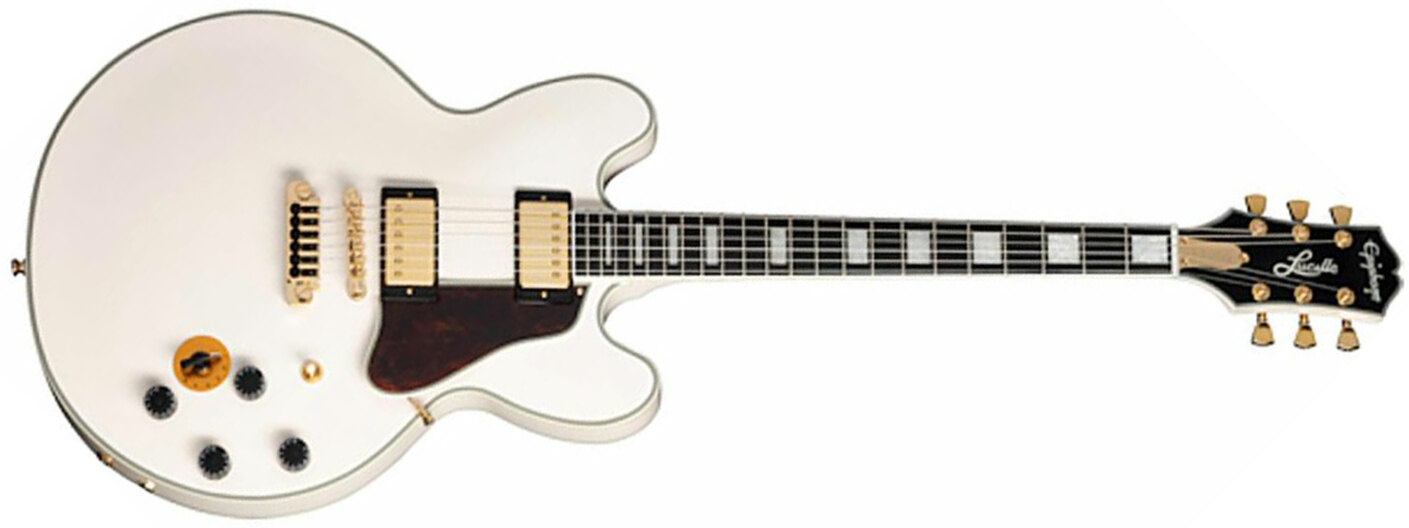 Epiphone Bb King Lucille Signature 2h Ht Eb - Bone White - Guitare Électrique 1/2 Caisse - Main picture